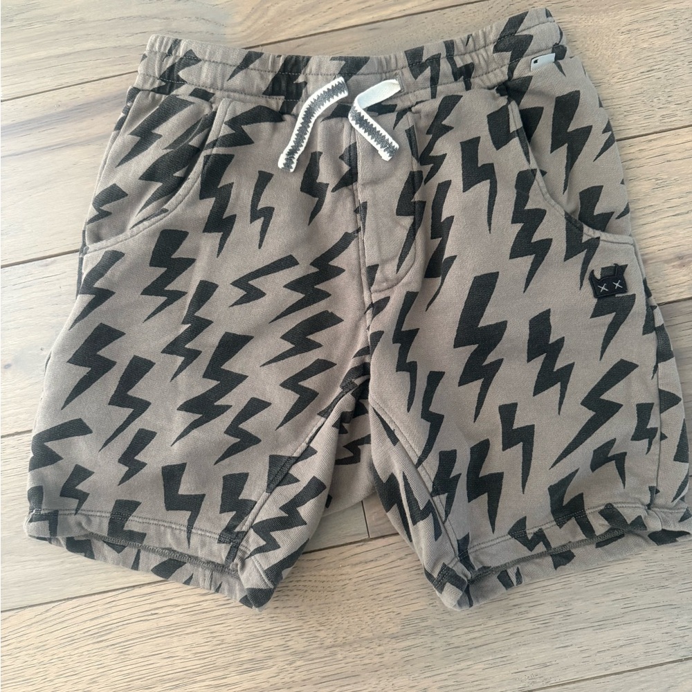 Munster Tan and Black Athletic Lightning Shorts size 12 boys sweat shorts